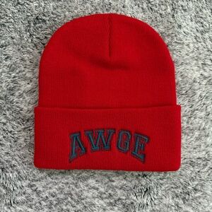 AWGE Beanie, Skullcap, A$AP Rocky Hat, Red & Blue, NIB